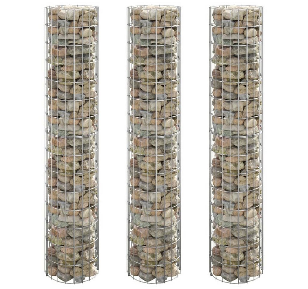Thumbnail - vidaXL Hochbeet, Gabionen-Hochbeete 3 Stk. Rund Verzinkter Stahl Ø30x150 cm