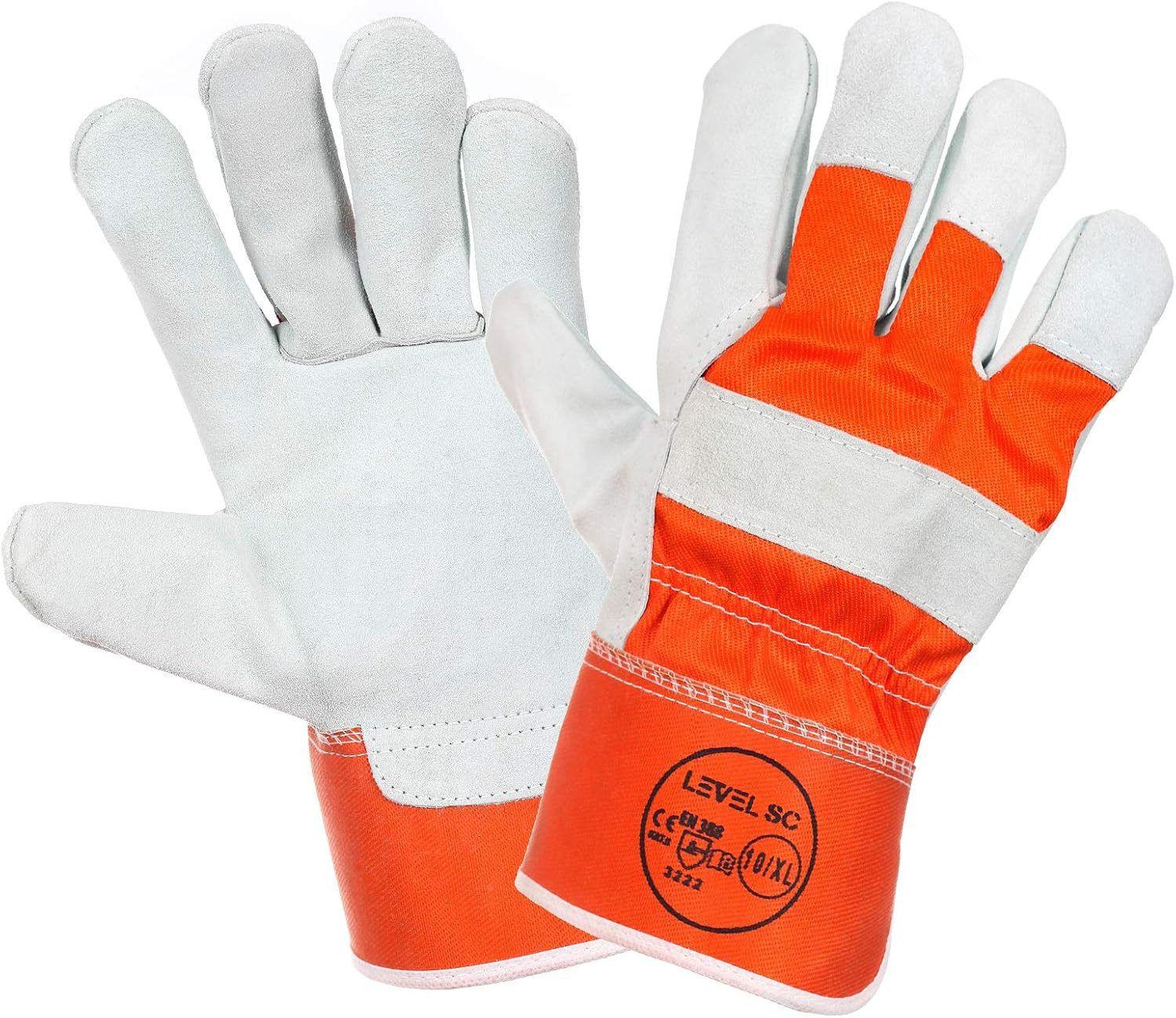 Reis Arbeitshandschuh-Set 12 Paar Robuste Leder Arbeitshandschuhe Mechaniker Gr. 10,5 L/XL (12-St)