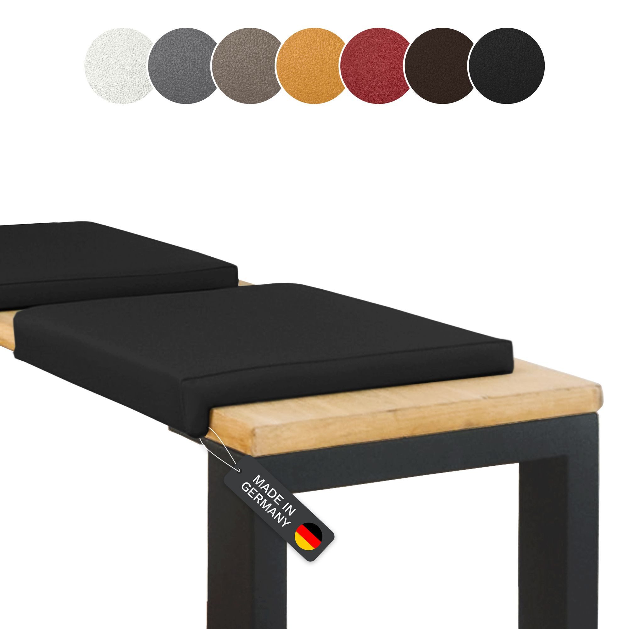 Lycce Bankauflage Klemmkissen, Sitzkissen 1 Leiste, 35cm Klemmtiefe, weich gepolstert, (1 St), verrutscht nicht, hochwertiger Kunstlederbezug, verschiedene Farben