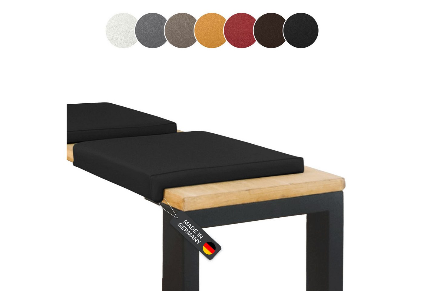Lycce Bankauflage Klemmkissen, Sitzkissen 1 Leiste, 35cm Klemmtiefe, weich gepolstert, (1 St), verrutscht nicht, hochwertiger Kunstlederbezug, verschiedene Farben