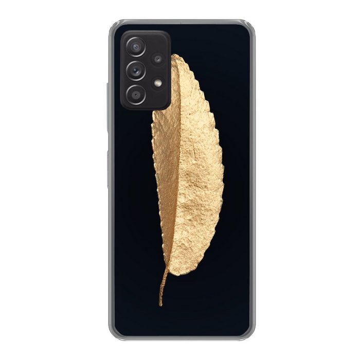 MuchoWow Handyhülle Blätter - Schwarz und Gold - Luxus - Chic - Natur Handyhülle Telefonhülle Samsung Galaxy A33