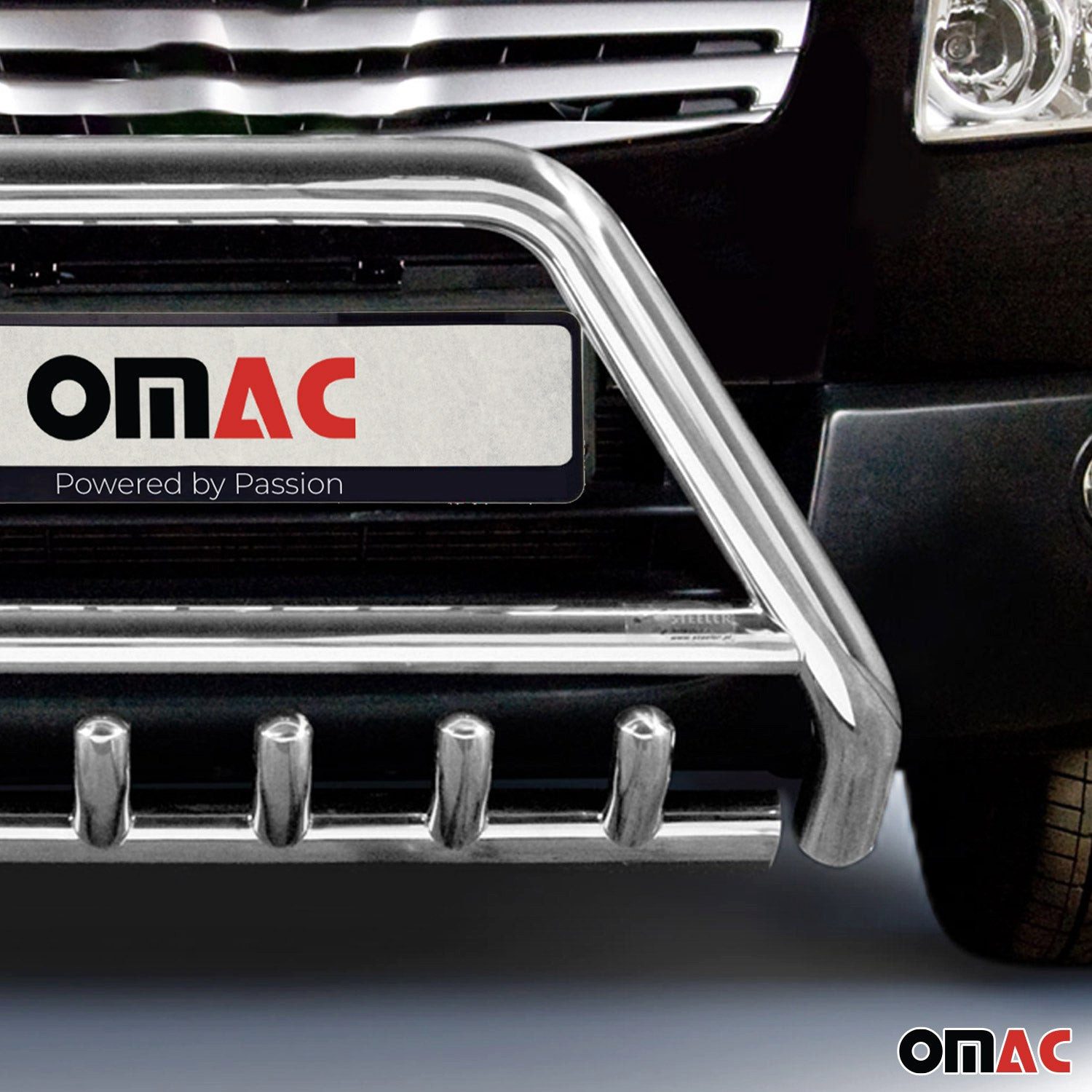 OMAC Frontstoßstange Frontbügel für Nissan Qashqai +2 2007-2010 mit ABE Stahl Silber, 1-St., Rostfrei,Wasserfest,Langlebig,Haltbar