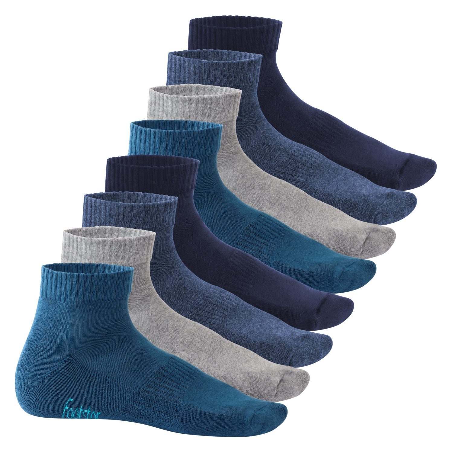 Footstar Kurzsocken Damen & Herren Kurzschaft Socken, Frottee-Sohle (8 Paar) Jeans