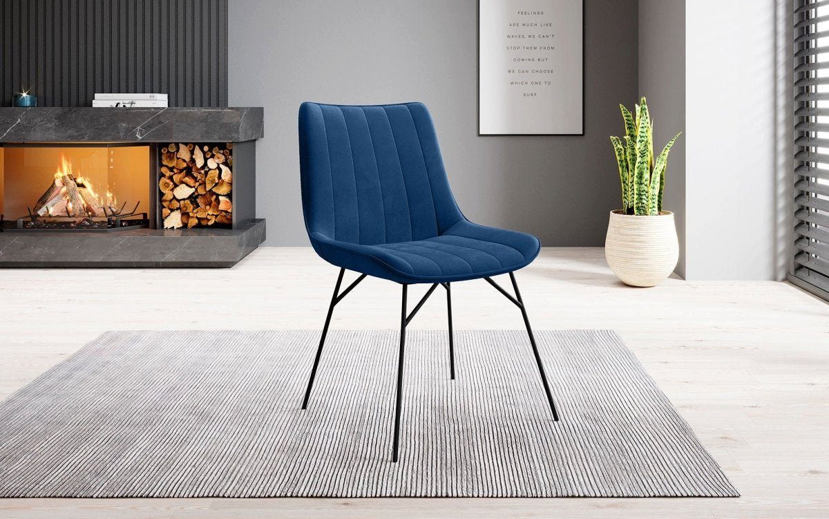 Baidani Luxusbetten24 Stuhl Designer Stuhl Rango, Sitzschalen mit verschiedenen Gestellen Blue