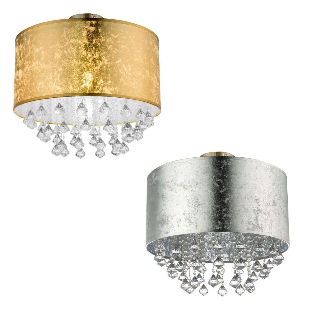 Leuchtmittel Silber Kristall Deckenleuchte Esszimmer LED Warmweiß, Deckenleuchte, inklusive, gold etc-shop Deckenlampe LED