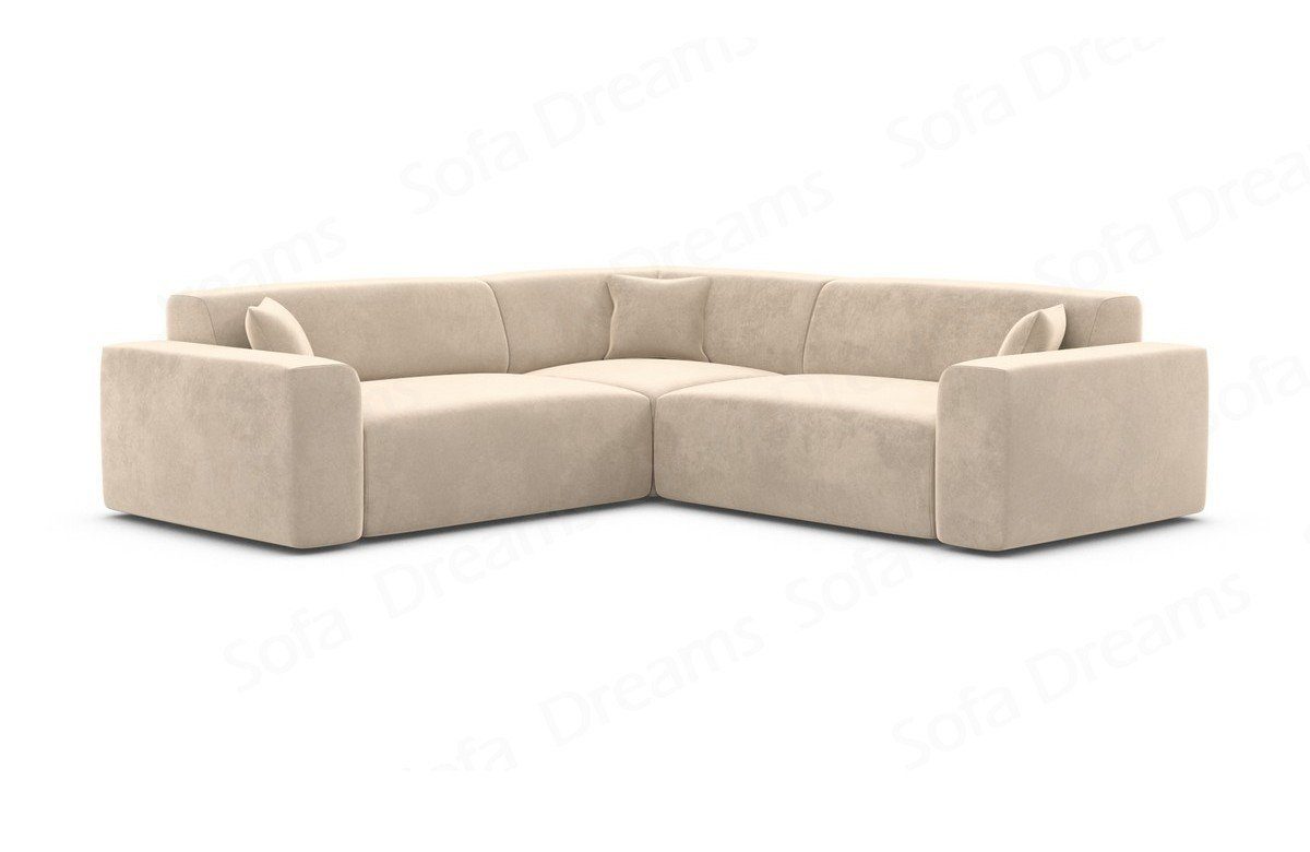 Sofa Dreams Ecksofa Mallorca L Form Stoffsofa, 4-Sitzer, Lounge, Stoffbezug, Chesterfield, Samtstoff Beige