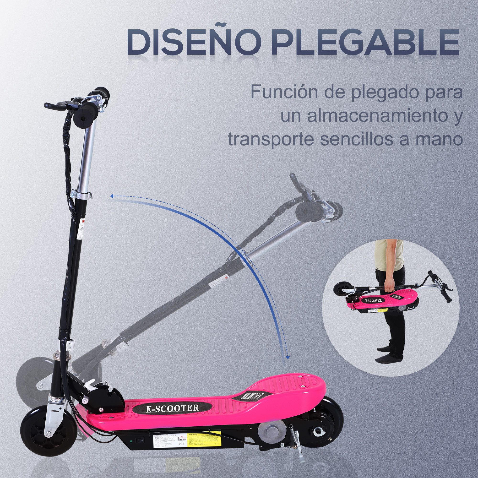 kowdom E-Scooter E-Scooter klappbar, 120 W, 10 km/h, 8-10 km Reichweite, für Kinder, (E-Scooter, Einzelgerät mit Ladegerät), 120 W Motor, 10 km/h, klappbar, höhenverstellbarer Lenker