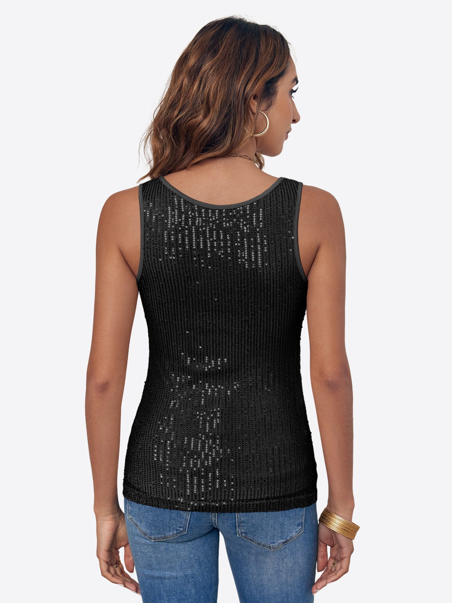 Imily Bela Trägertop Damen Tragende Weste mit Pailletten (Packung, 1-tlg., 1per-Pack) in Unifarbe