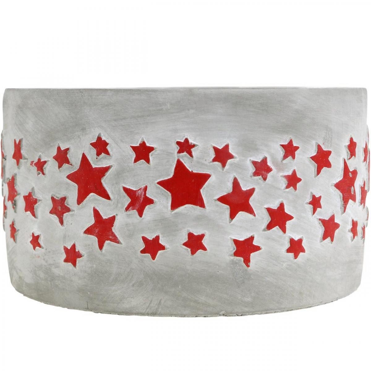 Florists Products Übertopf Pflanzschale Adventsdeko Übertopf Beton Sterne Ø20cm H11cm