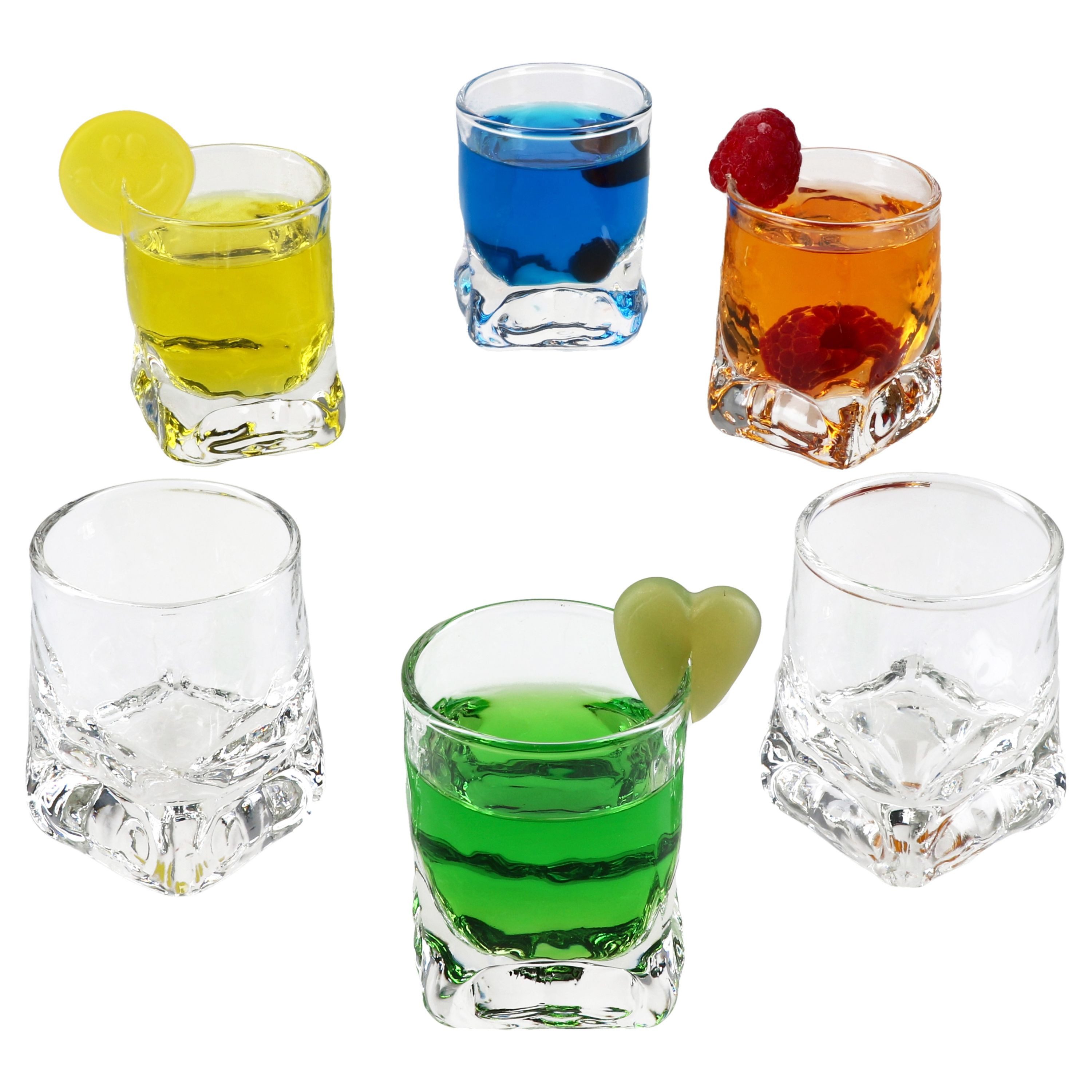 Schnapsglas 6x Frosty Schnapsgläser 2cl 4cl Shot-Glas Pinnchen Stamper Relief