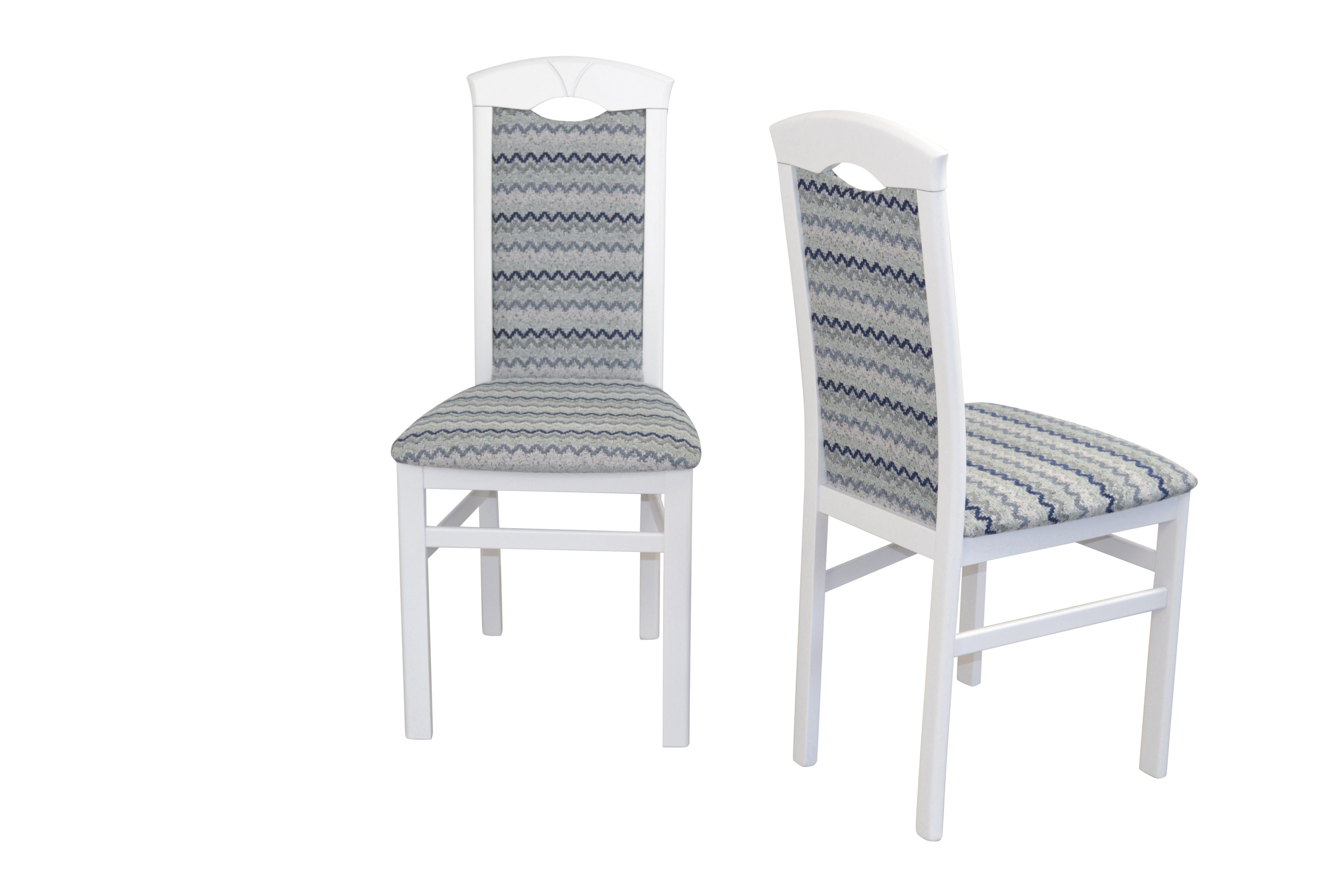 moebel-direkt-online Esszimmerstuhl 6 Stühle (Spar-Set, = Gestell weiß/blau 6er-Set), Farbe3 Massivholz aus