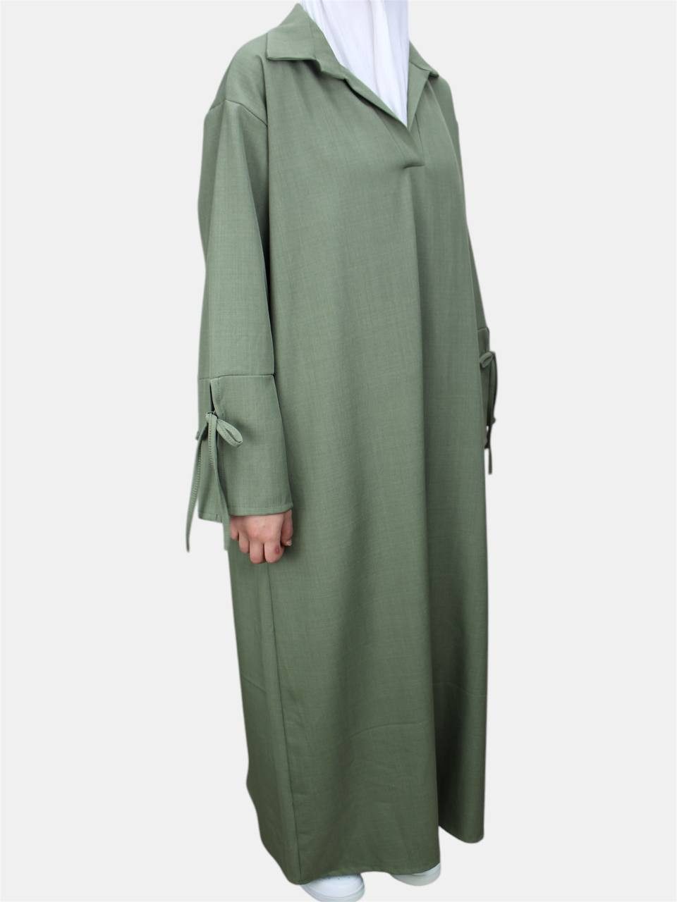 Aymasal Maxikleid Abaya Elmedina Schleifenarm Leinenoptik günstig online kaufen