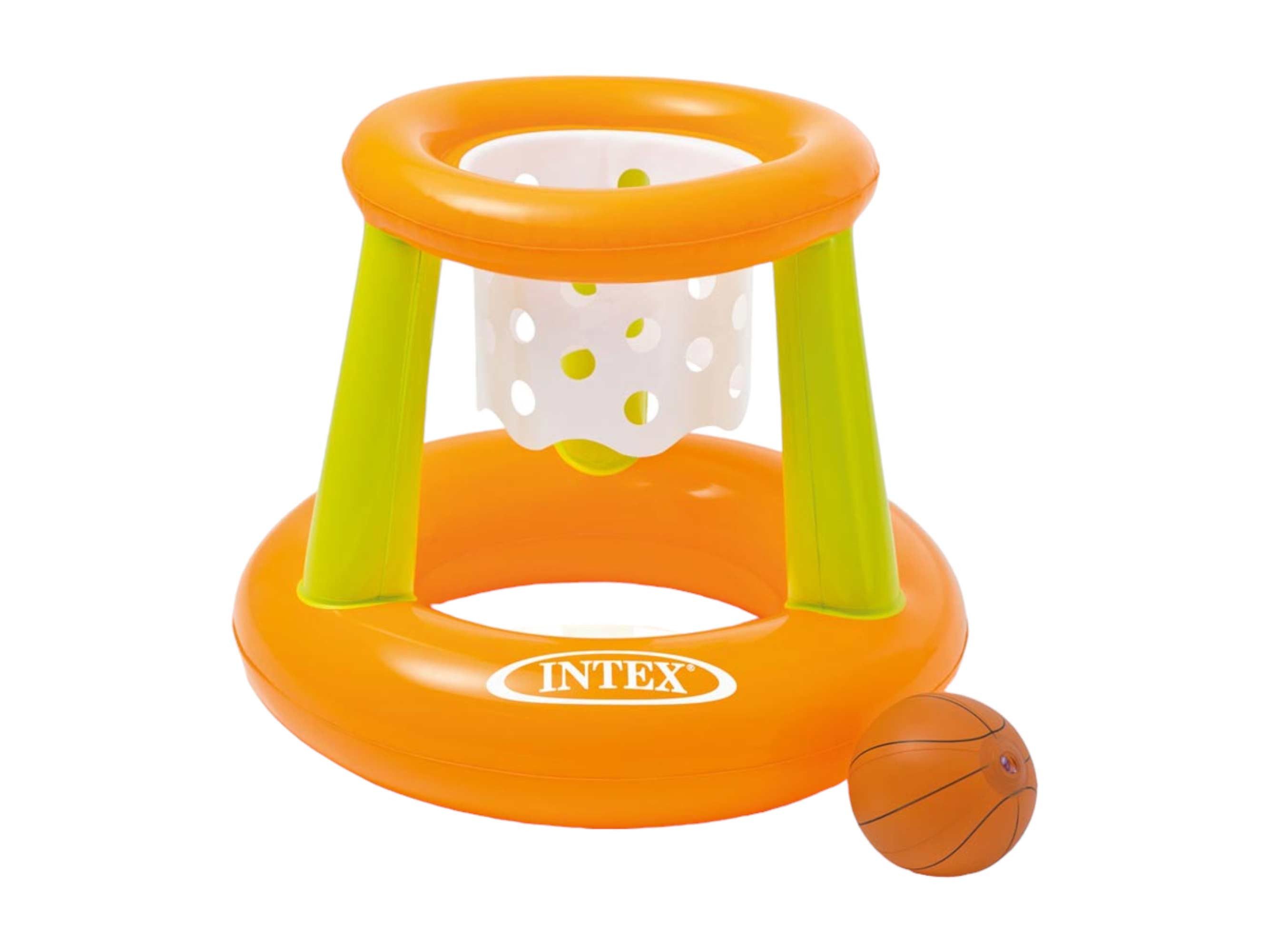 Intex Badespielzeug Floating Hoops (2-tlg), Basketball Spiel Korb + Ball Intex aufblasbar für Pool
