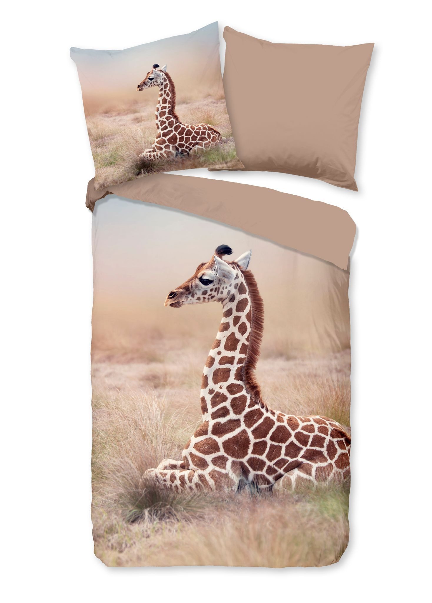 JACK Bettwäsche 135x200cm, Giraffe, Renforcé, 2 teilig, im süßen Tiermotiv