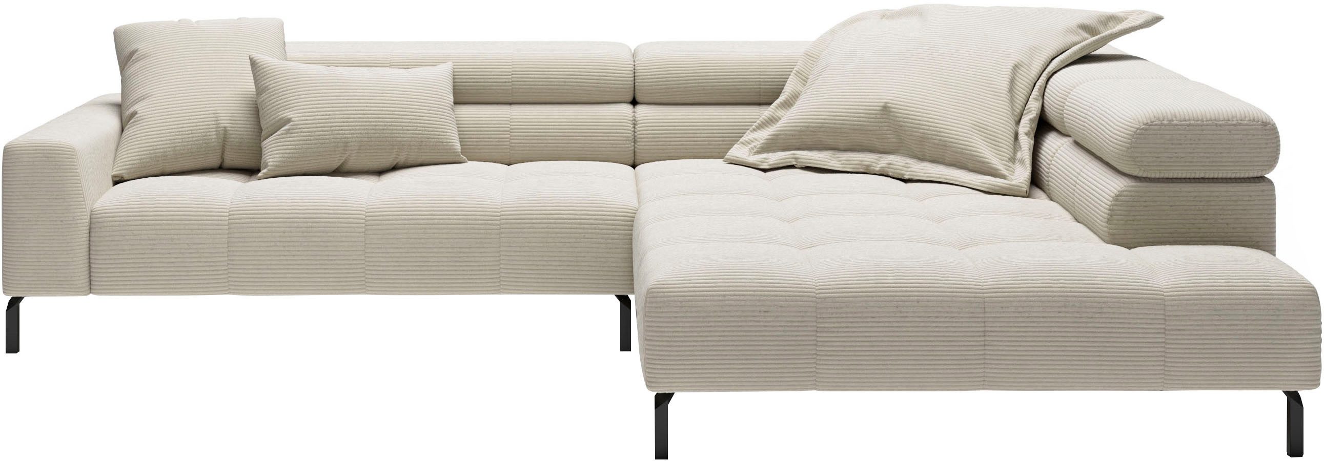 Home affaire Ecksofa Claya, L-Form, incl. Kopfteilverstellung, Breite 311 cm, ohne elektrischen Sitzvorzug