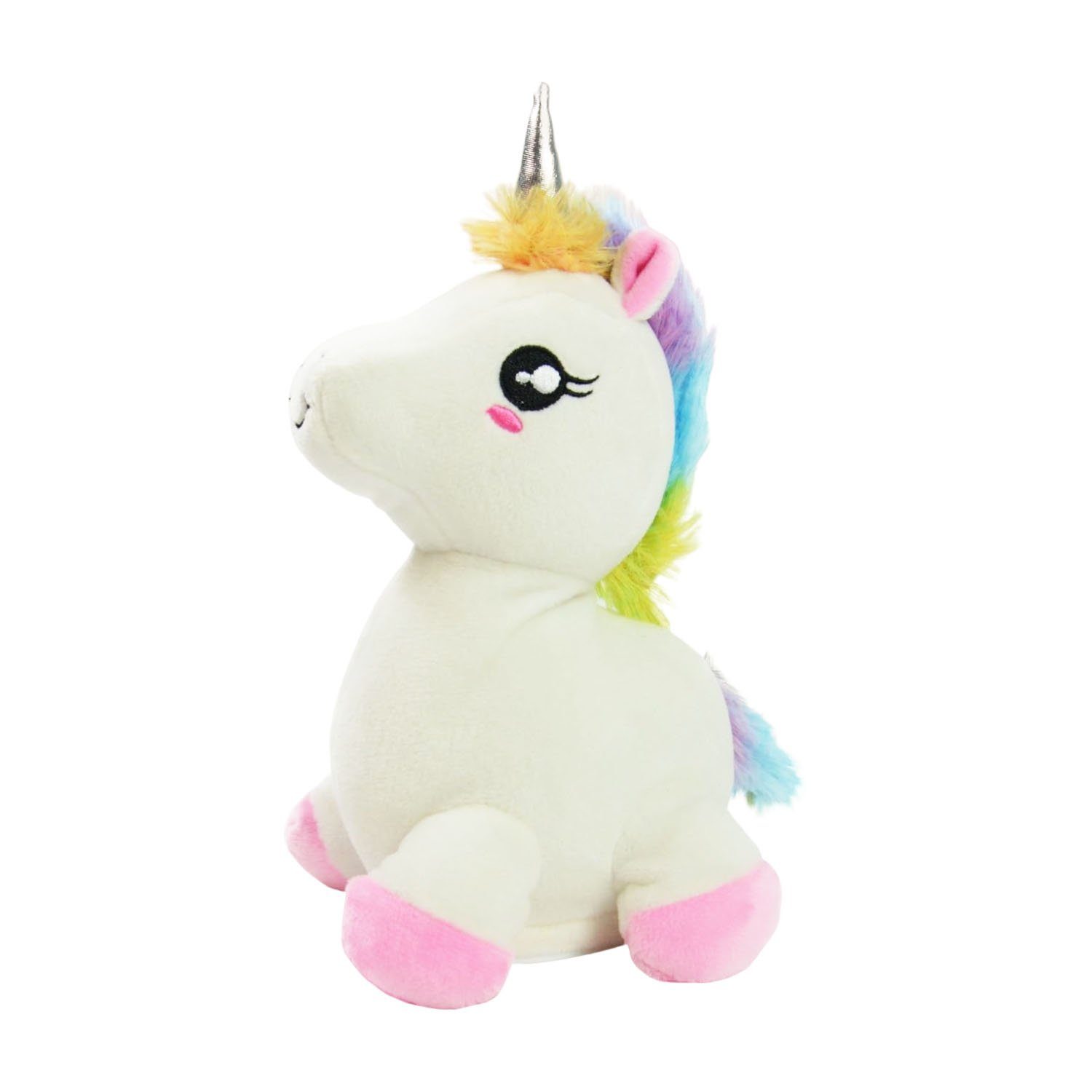 Kögler Kuscheltier Labertier Einhorn SNOWFLAKE, plappert alles nach und wackelt inkl. Bat