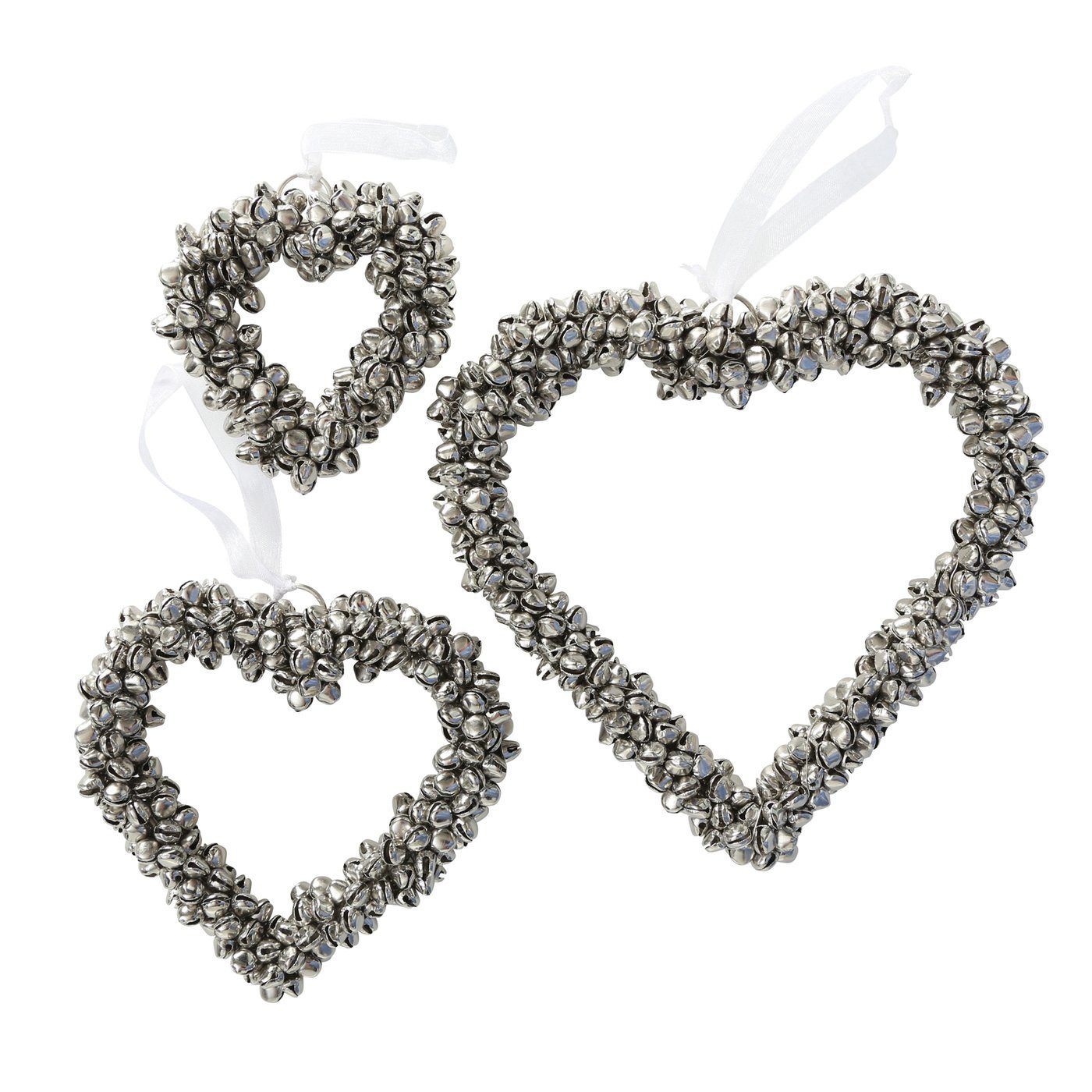 BOLTZE GRUPPE GmbH Hängedekoration Dekoanhänger Glöckchen Metall Ø.9/12/16 cm silber 3er Set