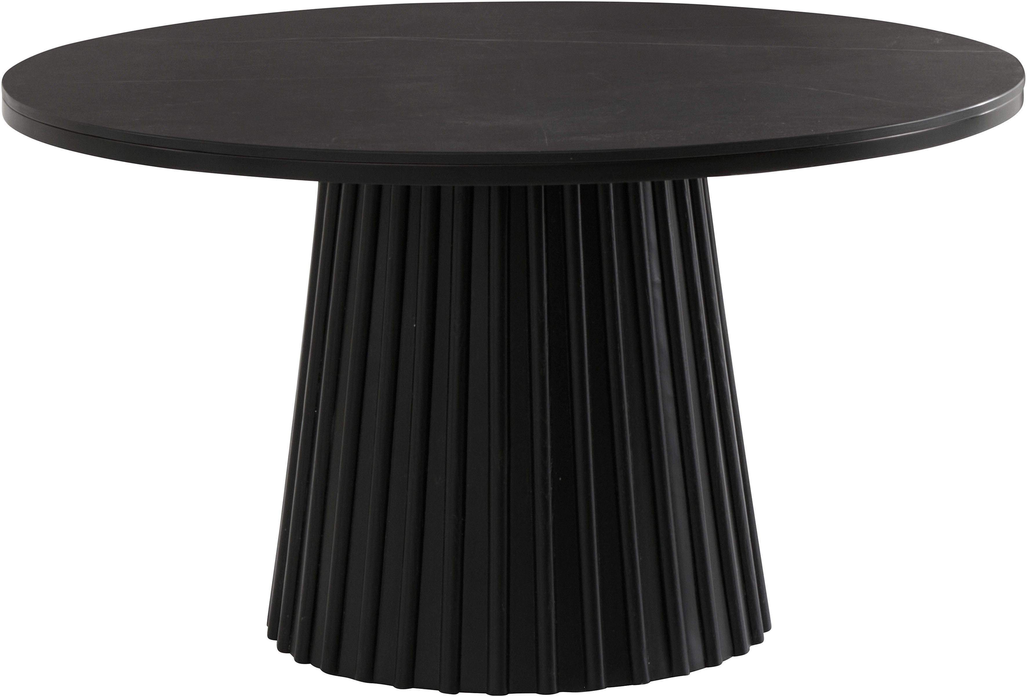 OTTO home Couchtisch Roos, Keramikplatte in Marmor-Optik, geriffelter Fuß, Breite 80 cm