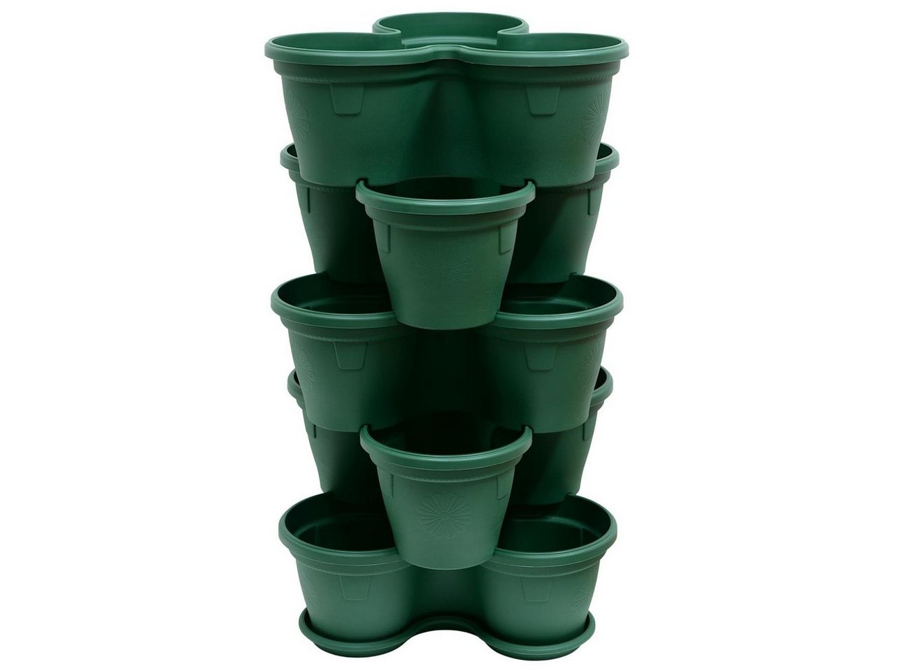 Engelland Blumenständer Säulentopf, Hochbeet, Kräuterbeet (Vorteils-Set, 5 St., 11 Liter Fassungsvermögen je Ebene), fallsicher, UV-beständig, stapelbar, platzsparend, robuster Kunststoff