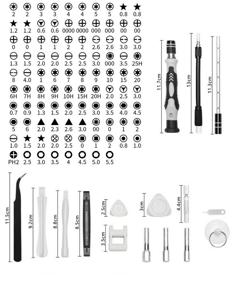 Thumbnail - BAYLI Werkzeugkoffer 115 Teiliges Handy Reparatur Werkzeugset, Feinmechaniker Präzisions
