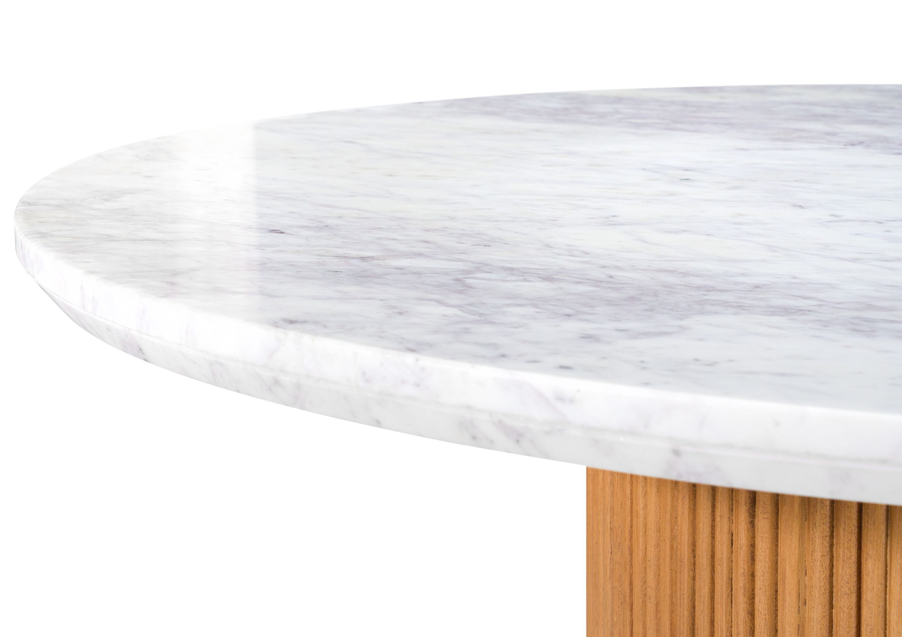 Massivmoebel24 Esstisch BARCELONA (Massivholz, Massivholztisch), Mango 120x120x76 natur lackiert / Marmor weiß BARCELONA #528