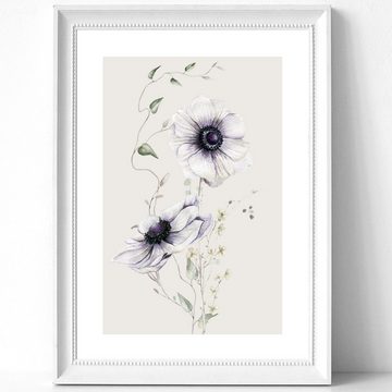 homestyle-accessoires Poster Bilder Bilderset Wandbilder WIESENBLUMEN ANEMONEN 3er Set Print, Ohne Bilderrahmen