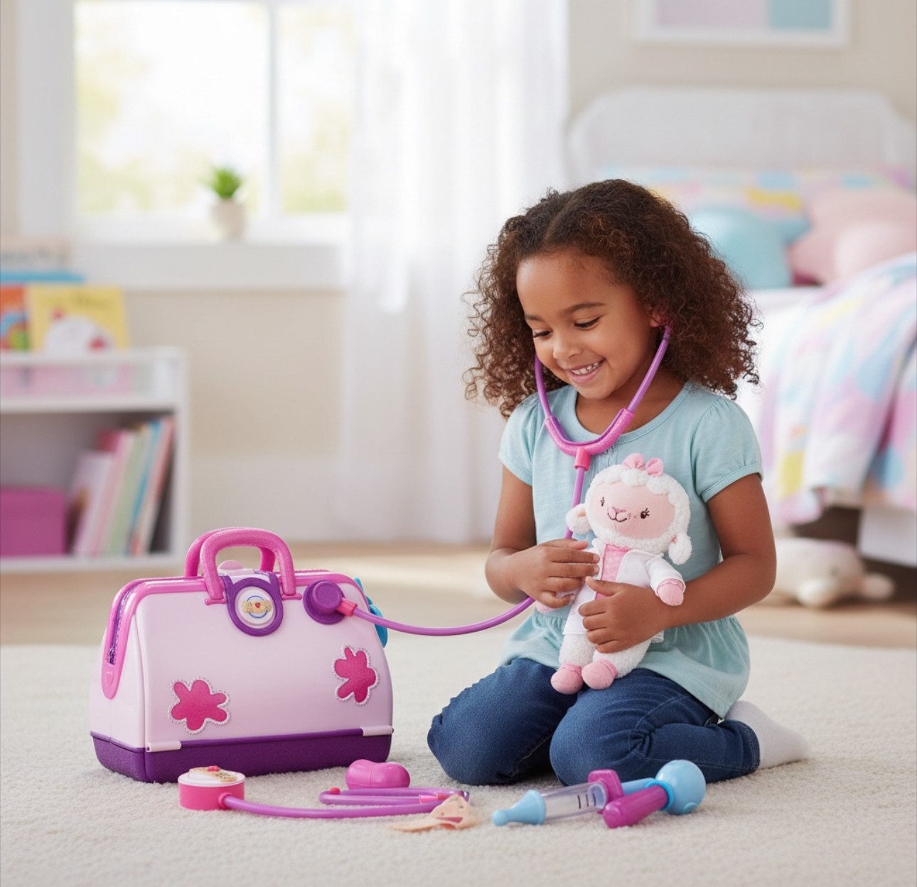 Disney Lernspielzeug Doc McStuffins Ärztin Doctor Arztspielzeug mit Lammie Kuscheltier (8-St)