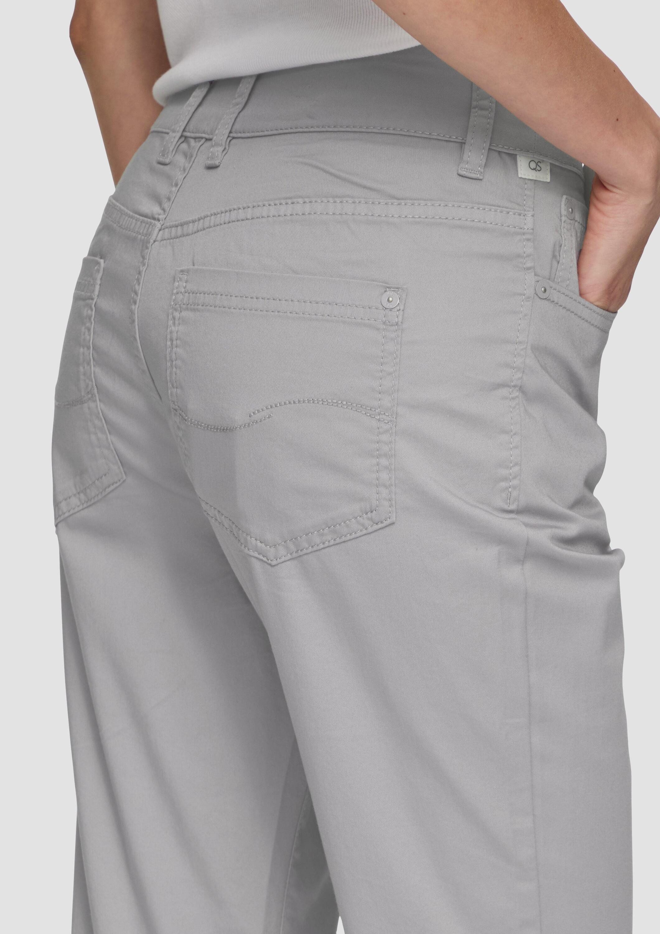 QS Caprihose Hose Caprihose aus Baumwoll-Satin mit schmalem Beinverlauf