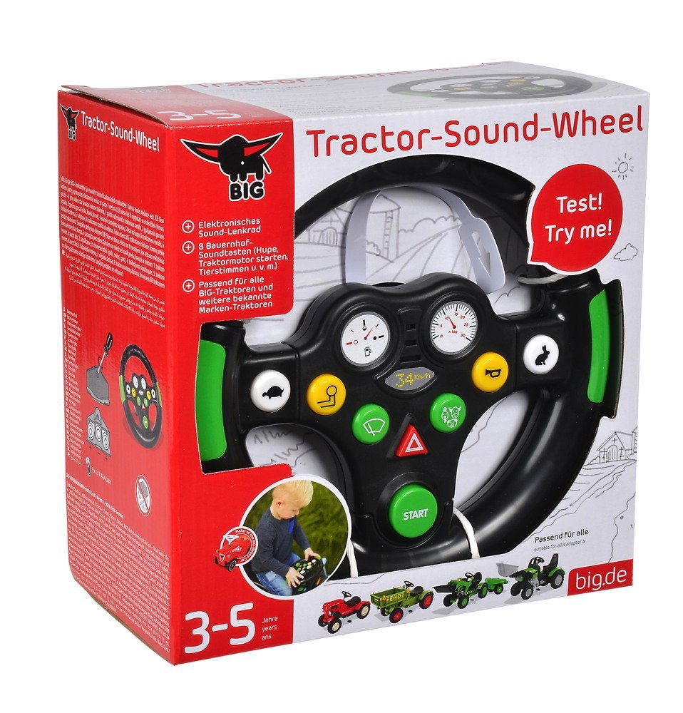 BIG Rutscherauto Outdoor Lenkrad Traktor Sound Wheel grün, schwarz 800056488