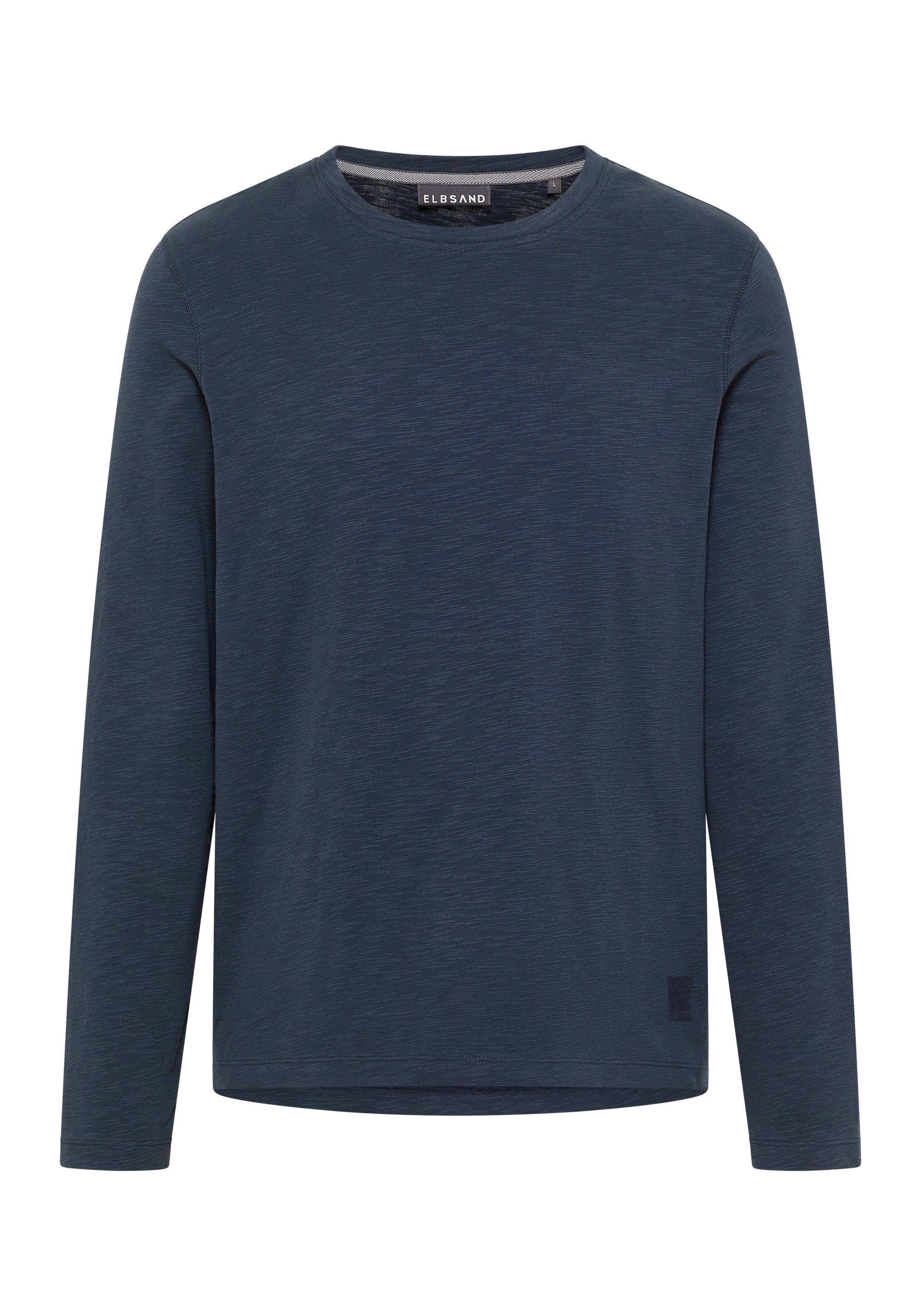 Elbsand Langarmshirt Albis Herren feiner gerippter Rundhalsausschnitt, normal geschnitten