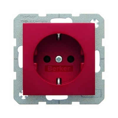 Berker Unterputz-Steckdose, Steckdose 1fach rot glänzend Unterputz horizontal/vertikal IP20