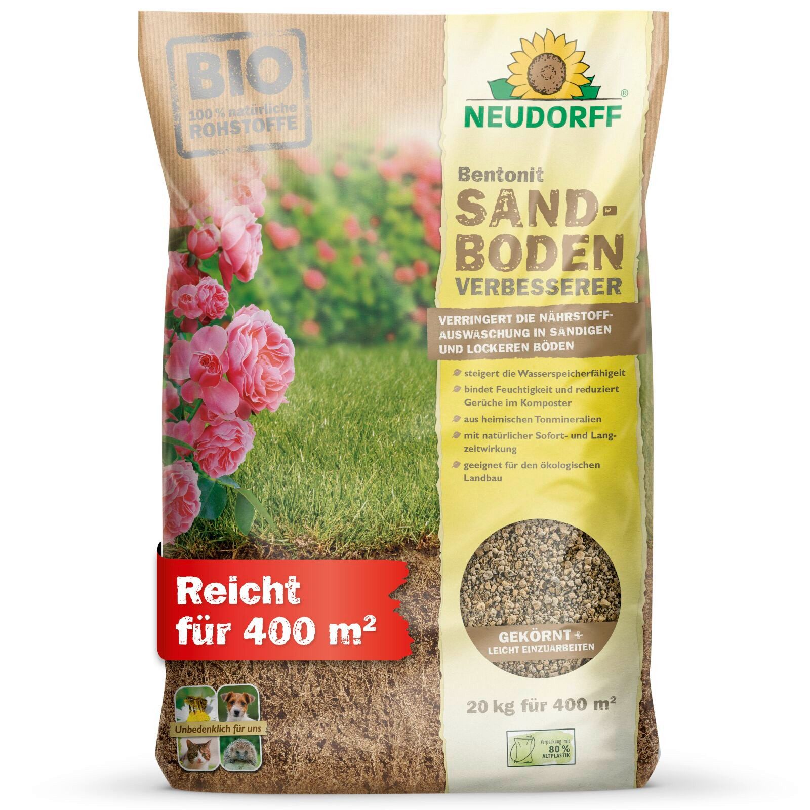 Rasendünger Neudorff Bentonit Sandboden Verbesserer - 20 kg