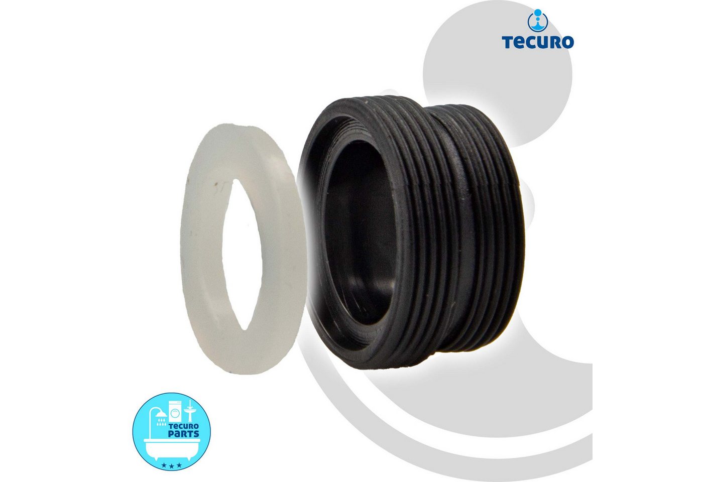 Thumbnail - tecuro Anschlussstück Adapter Übergangsstück AG M 22x1 auf AG M 24x1, Kunststoff