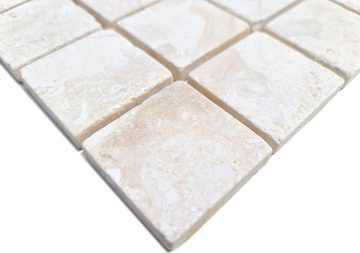 Mosani Bodenfliese Marmor Mosaik Fliese Mosaik weiß creme Küche