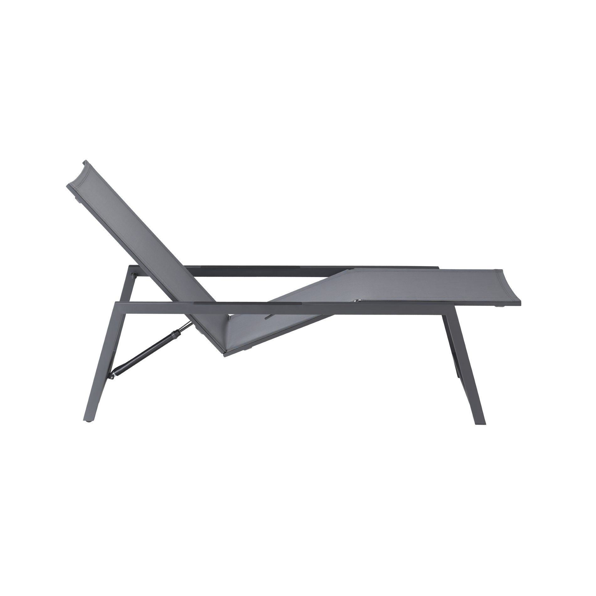 CASA DOMA Gartenliege Mineo move, Sonnenliege, Outdoorliege, mit Gasdruckfeder, 2 Rollen, Komfortliege stufenlos verstellbar, Sonnenliege Outdoor, Edelstahl anthrazit, Sunproof® Sling