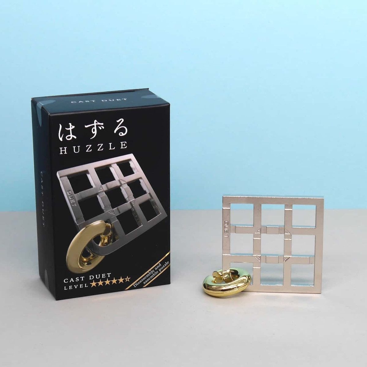 Hanayama Spiel HUZZLE CAST DUET - interessantes IQ Puzzle, Knobelspiel, Metallpuzzle
