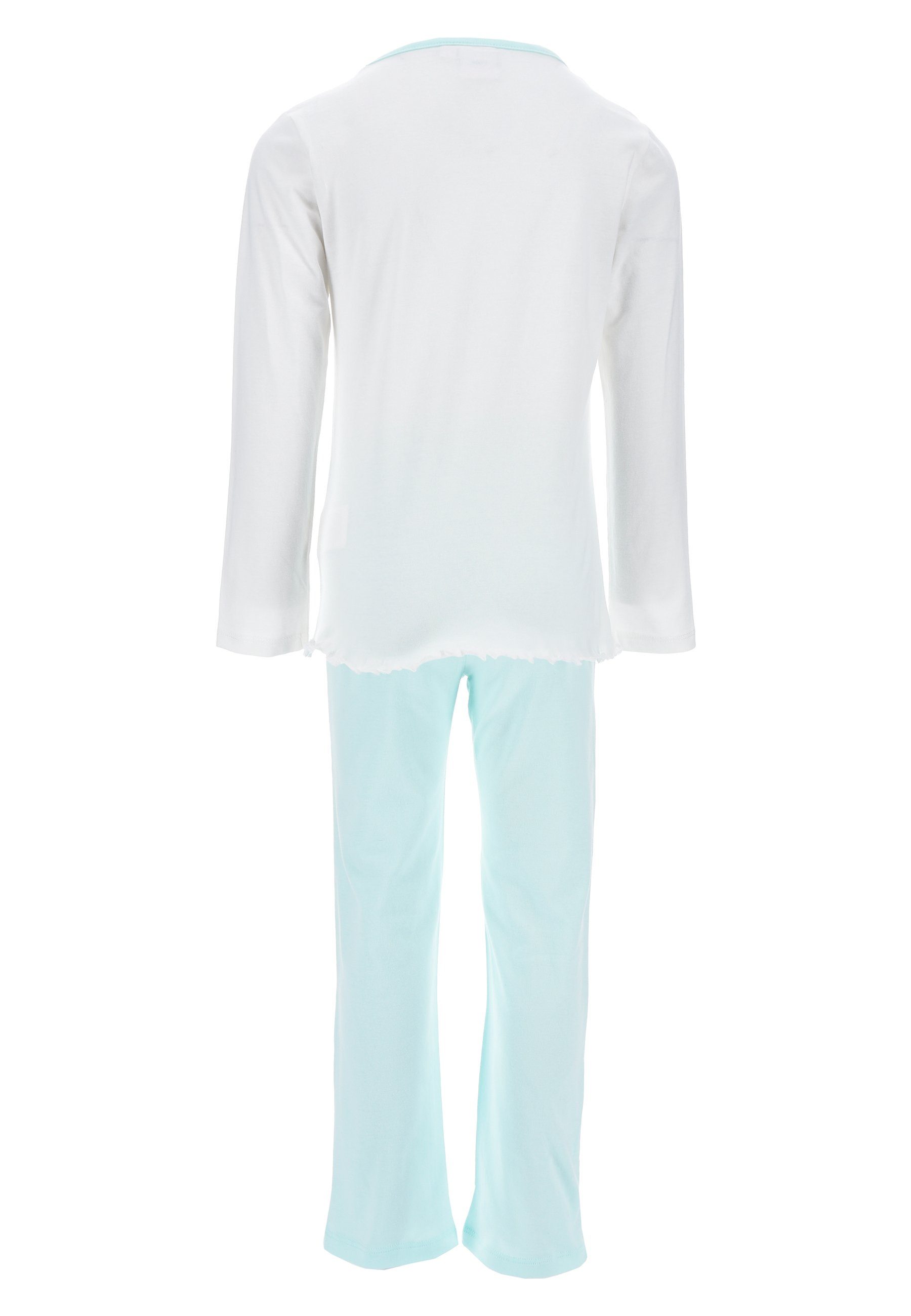 Disney Frozen Schlafanzug Die Eiskönigin Elsa tlg) Mädchen Langarm Weiß + Schlaf-Hose Schlafanzug Shirt (2
