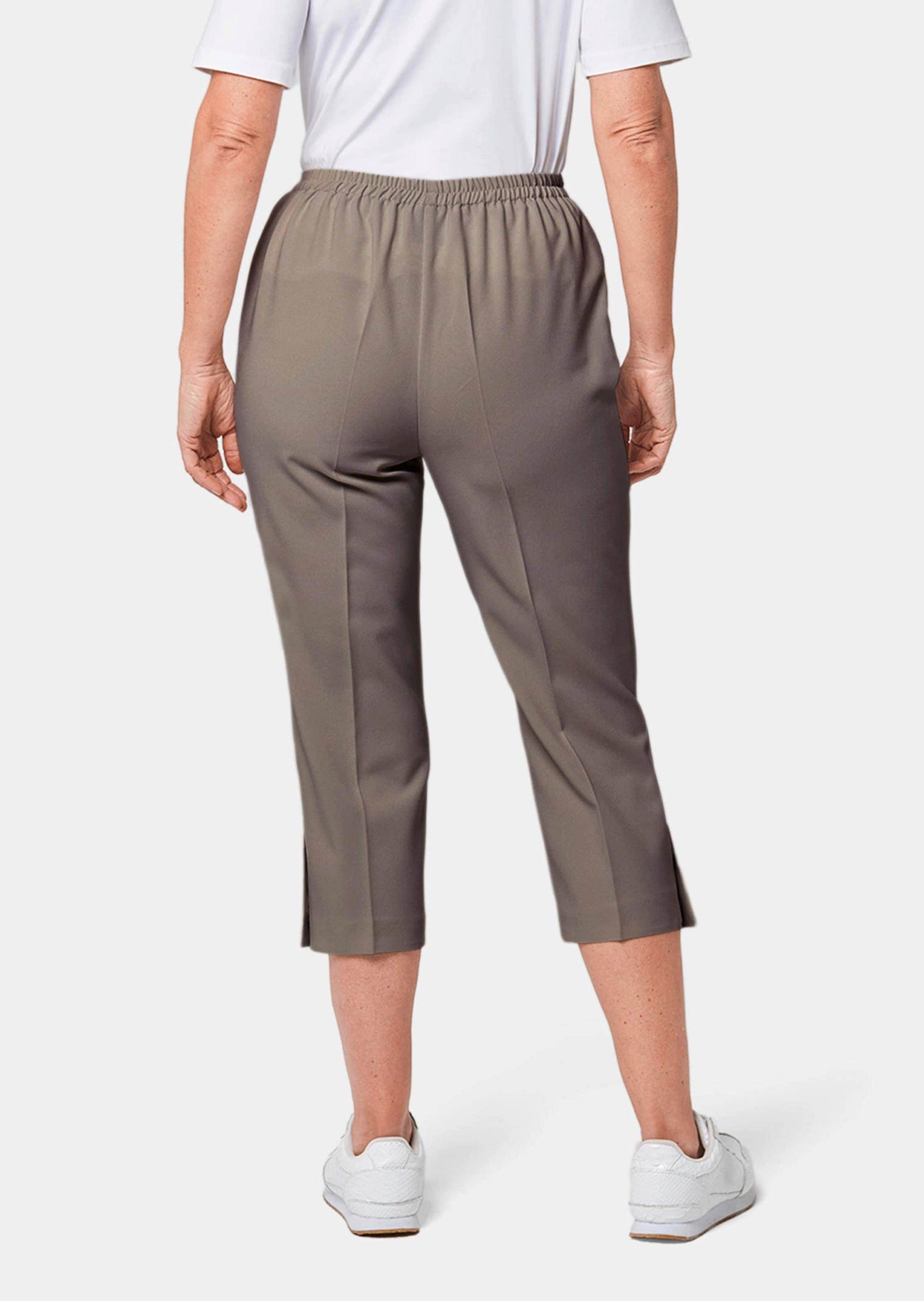 taupe Pflegeleichte Capri-Schlupfhose GOLDNER Caprihose