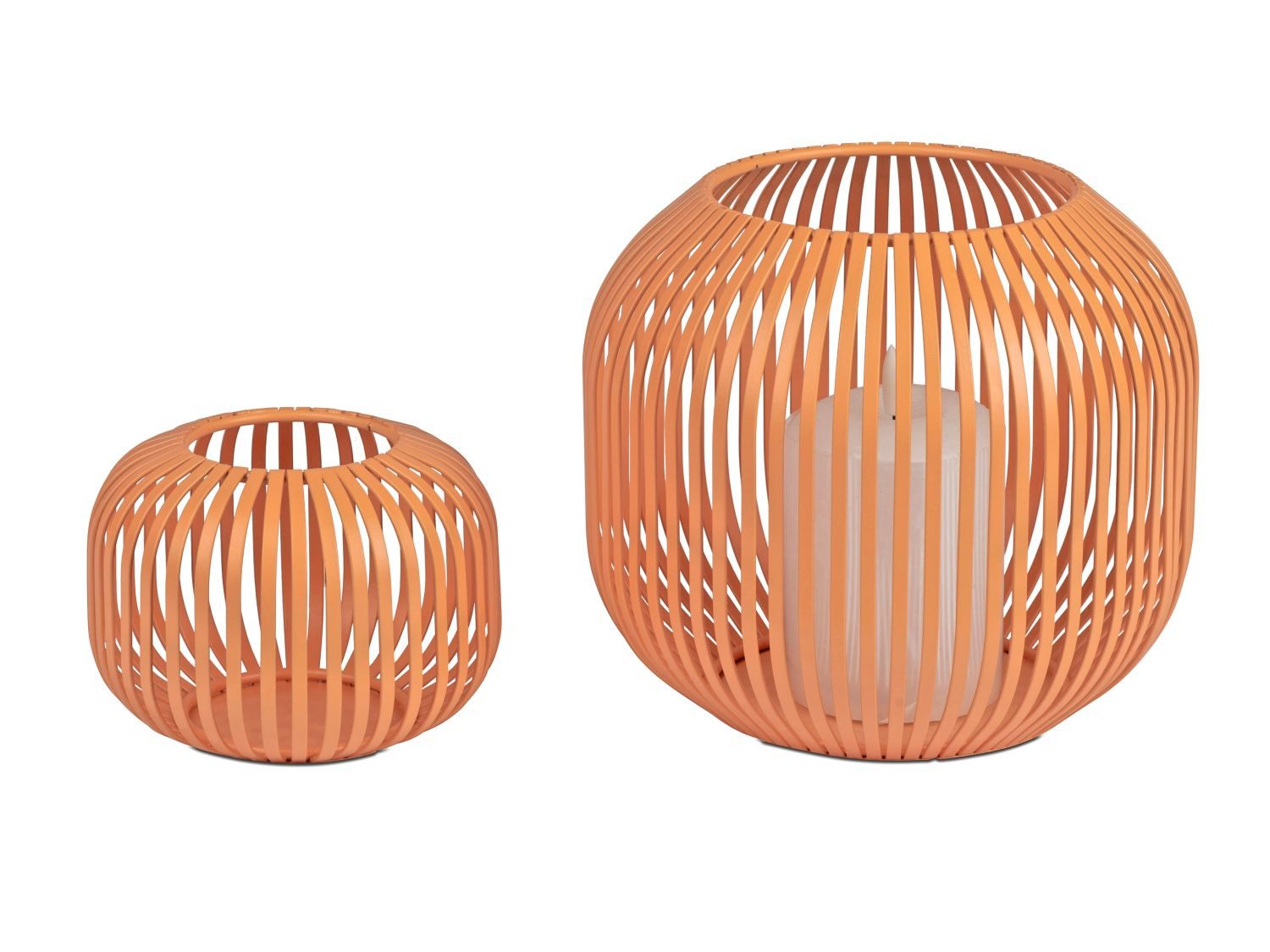 formano Windlicht Stäbe, Höhe: 18cm, Farbe: Orange, Motiv: Stäbe