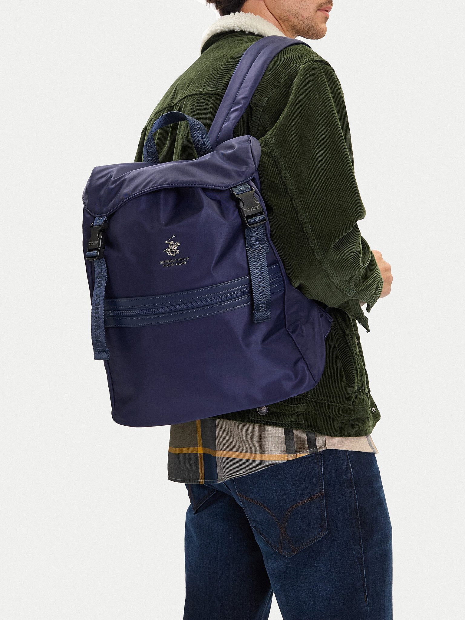 BEVERLY HILLS POLO CLUB Freizeitrucksack Beverly Hills Polo Club Unisex Rucksack Marineblau BEVERLY HILLS POLO