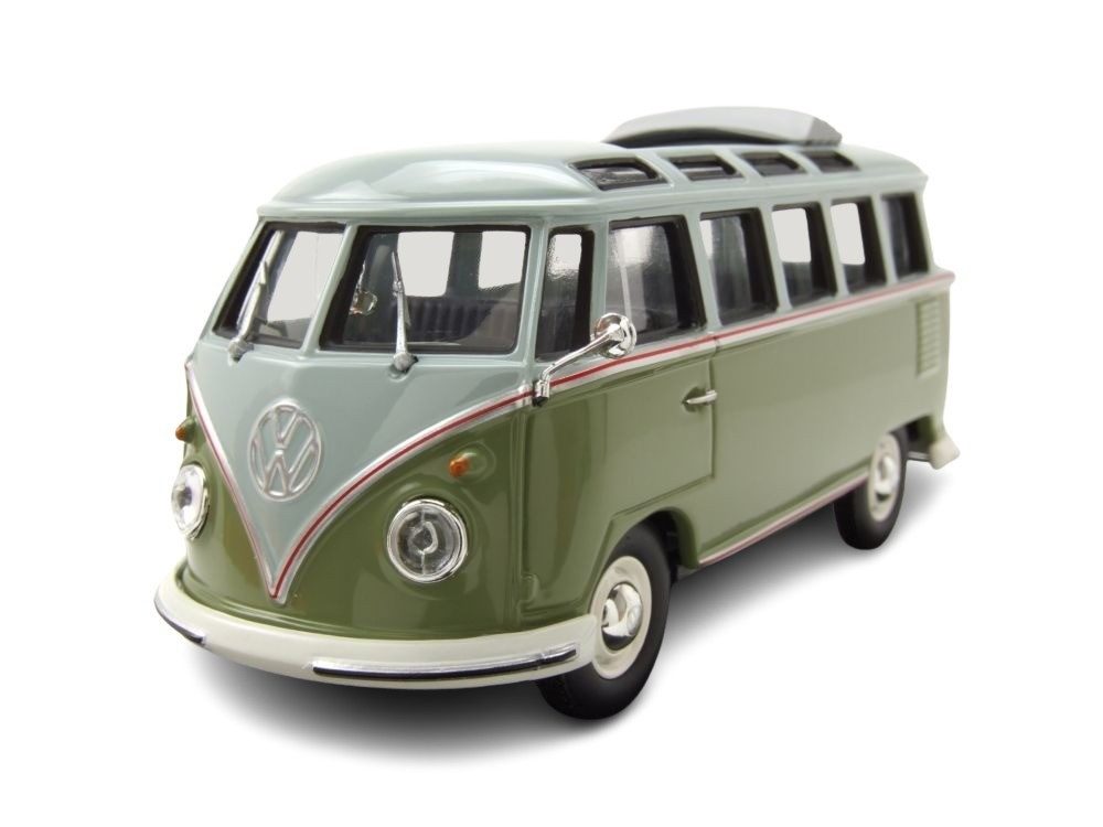 Modellauto VW T1 Samba Bus 1961 grün grau