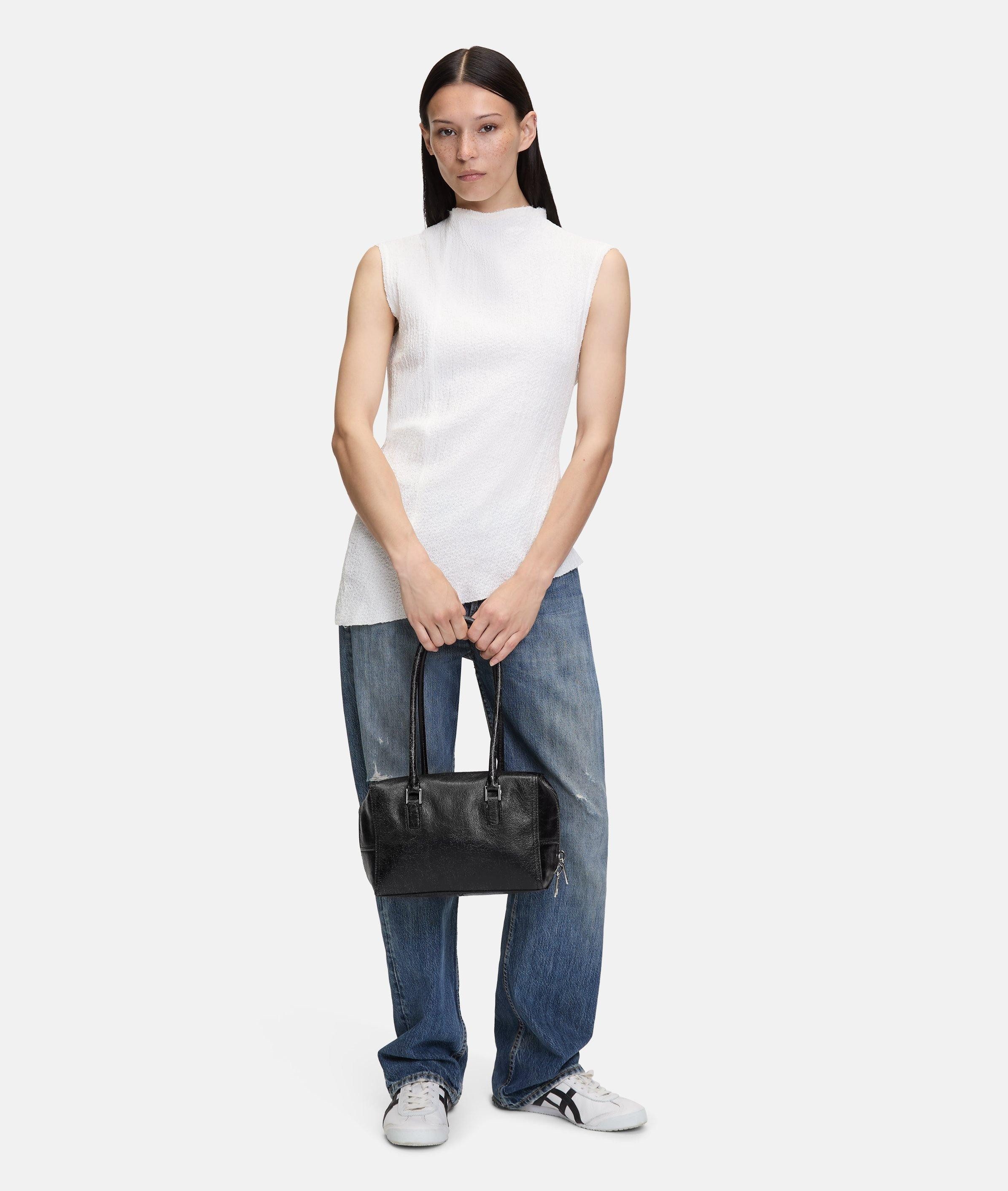 Liebeskind Berlin Schultertasche Archive Kayla Satchel S, Handliche Schultertasche aus Rindsleder