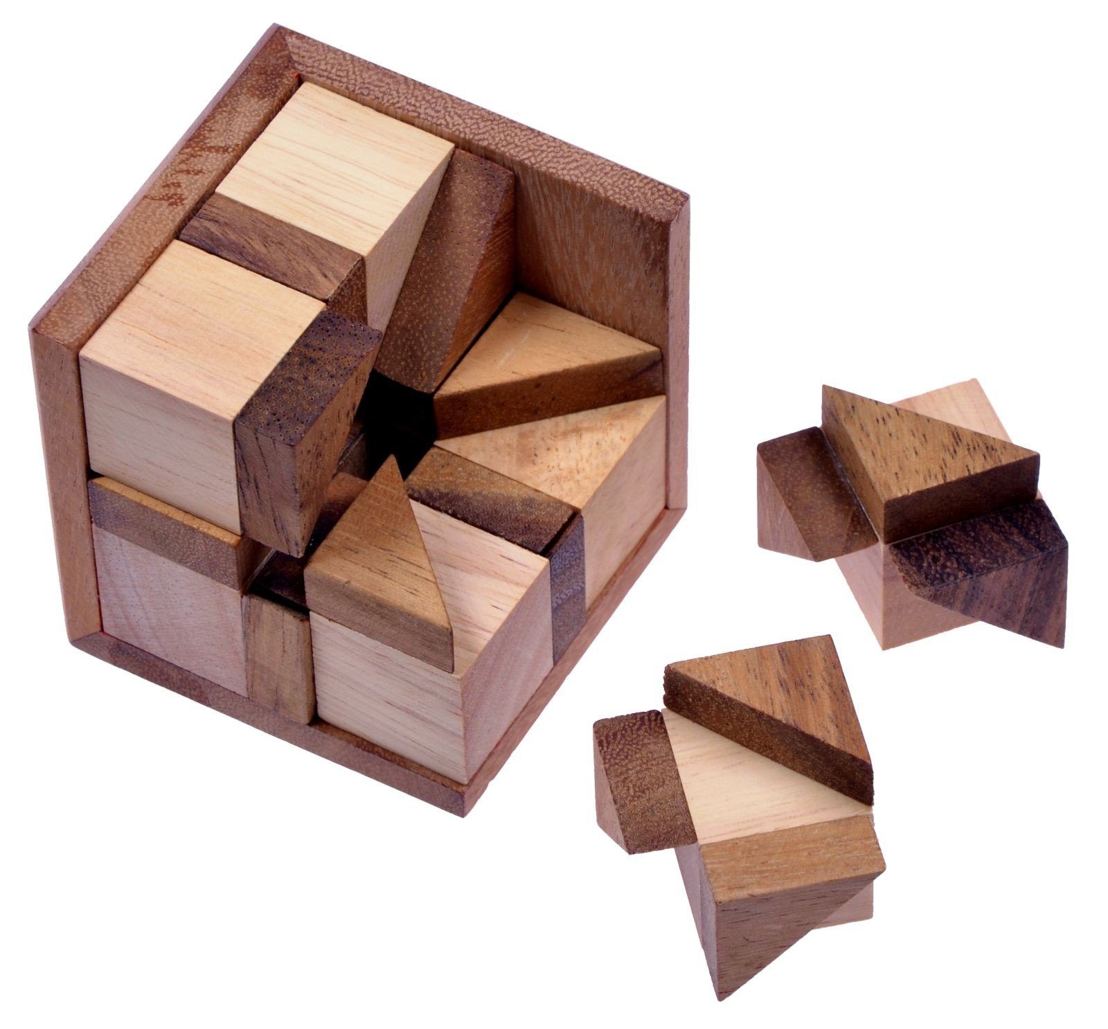 Logoplay Holzspiele Spiel, Octagon - 3D Puzzle - Knobelspiel - mit 8 Würfeln  in einem HolzrahmenHolzspielzeug