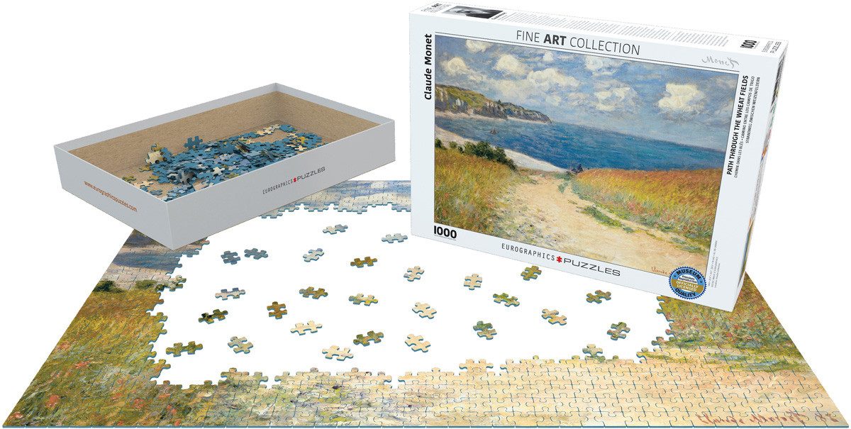 Puzzle 1000 Teile Puzzle - Puzzle - Claude Monet Strandweg Weizenfelder, Puzzleteile