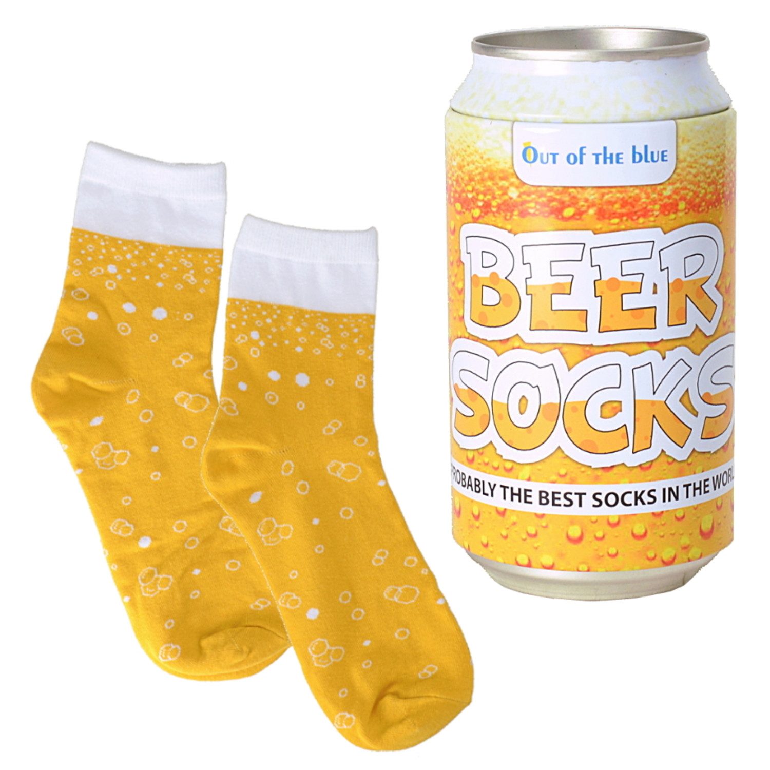 Out of the Blue Freizeitsocken Bier Socken im Paar in der Metalldose