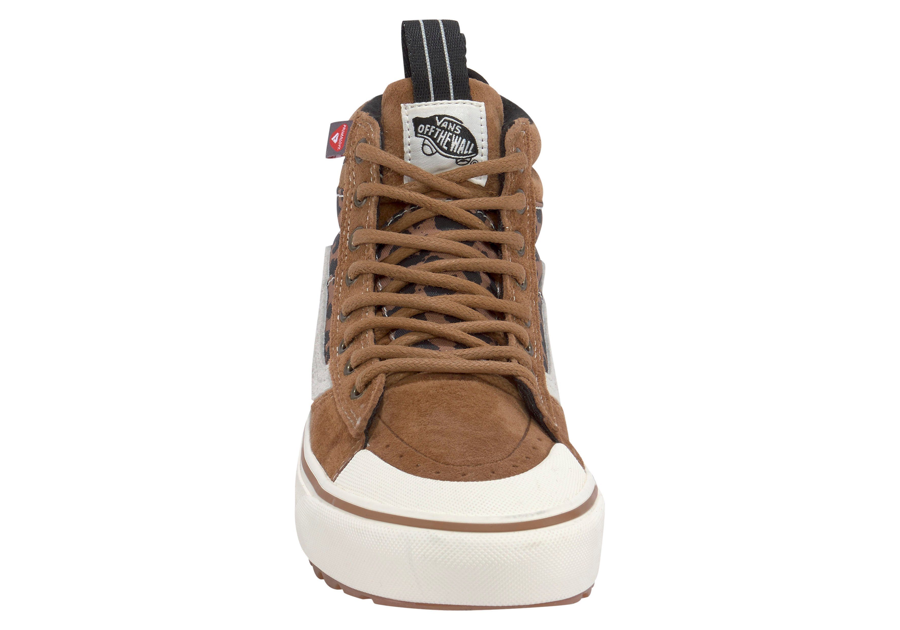 Ferse Logobadge kontrastfarbenem an Vans Sneaker mit der leo-braun MTE-2 SK8-Hi