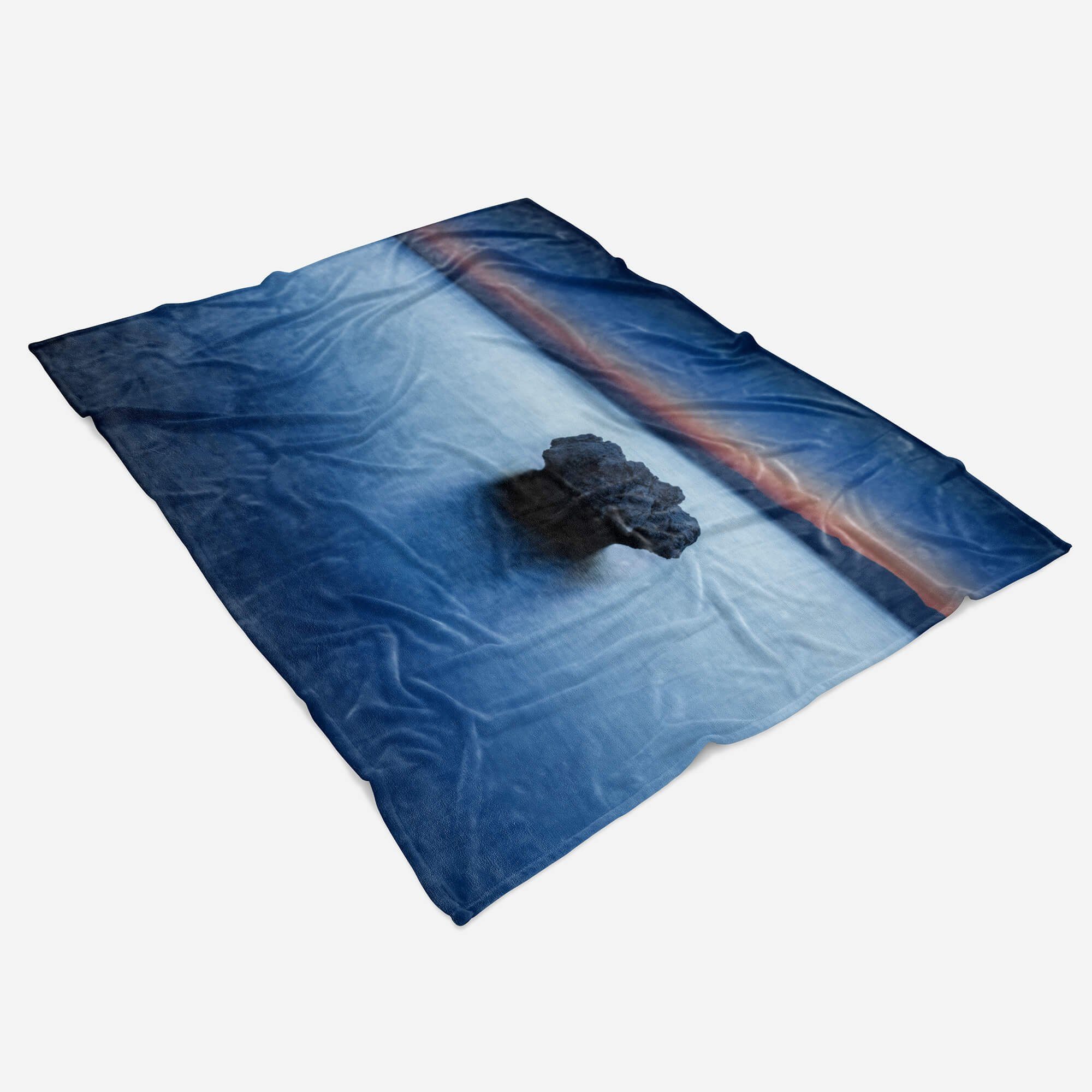 Saunatuch (1-St), Art Handtuch Sinus Handtuch mit Strandhandtuch Handtücher Baumwolle-Polyester-Mix Fotomotiv Mee, Kuscheldecke Abenddämmerung