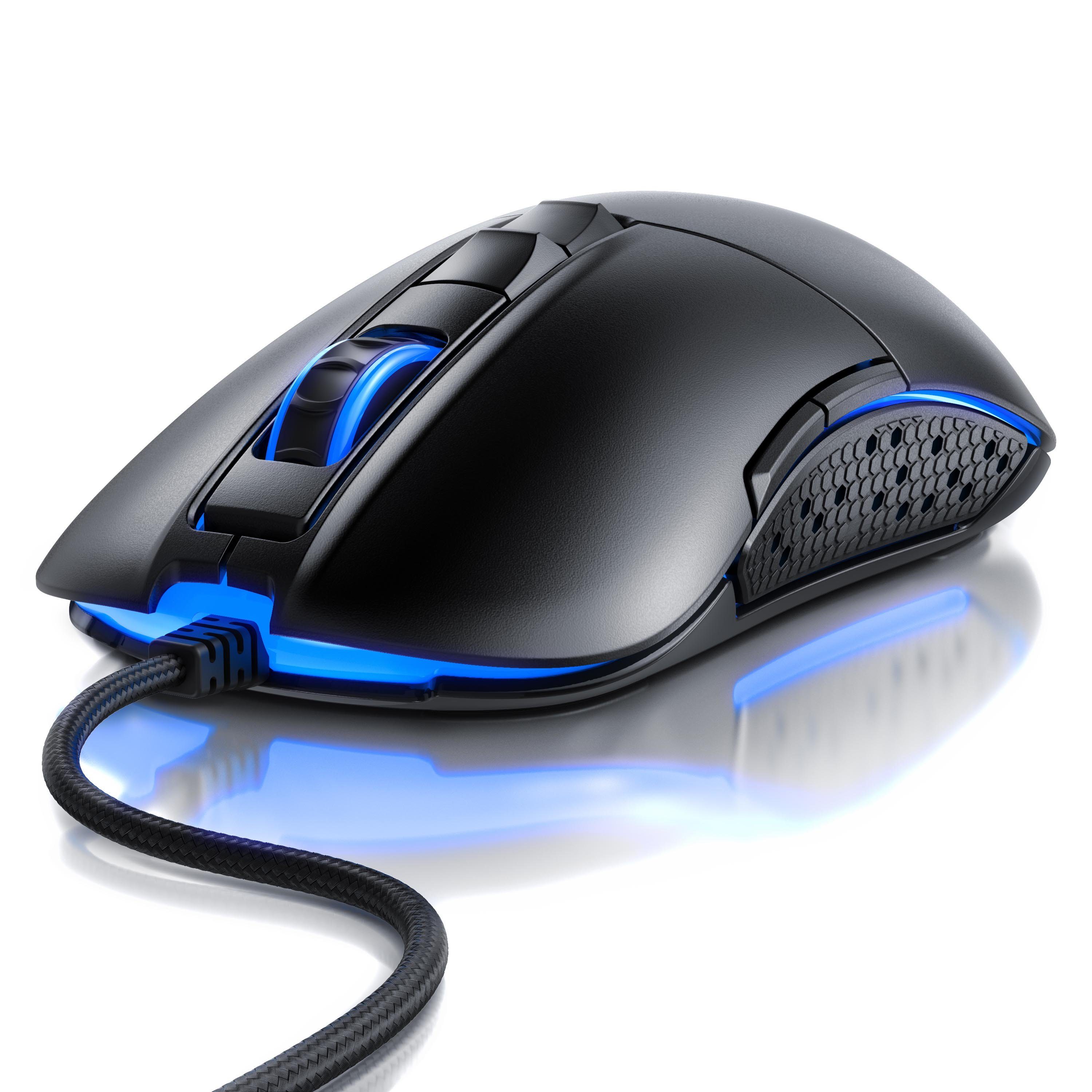 Titanwolf Gaming-Maus (Mouse für Rechts & Linkshänder, Pixart 3310 Sensor, 5000 dpi, RGB)