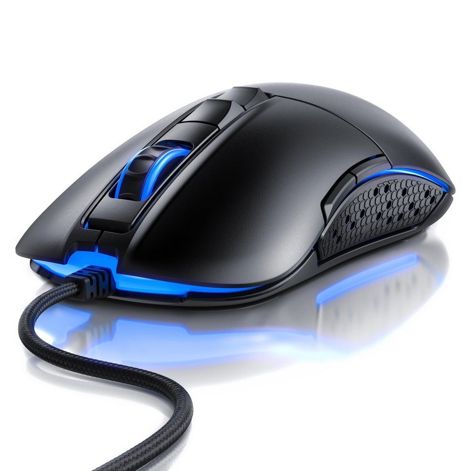 Titanwolf Gaming-Maus (Mouse für Rechts & Linkshänder, Pixart 3310 Sensor,  5000 dpi, RGB)