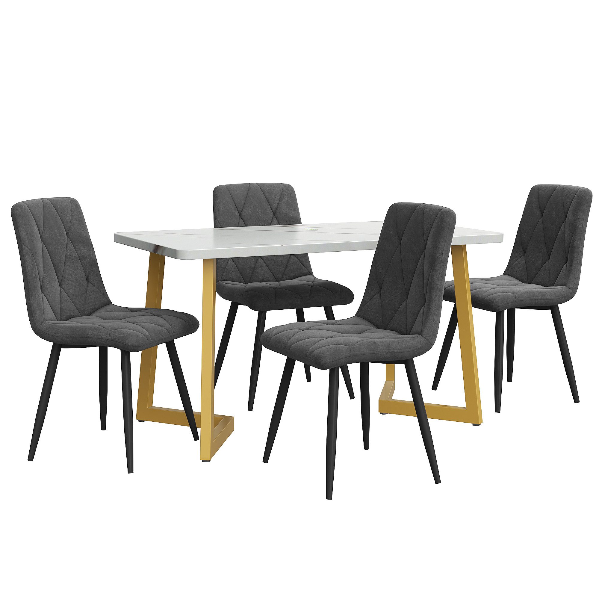 i@home Essgruppe 117×68cm Esstisch mit 4 Stühlen, (Rechteckiger Esstisch Mo günstig online kaufen